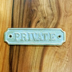 Brass "PRIVATE" Sign Plaque Door Wall Cafe Shop Pub Hotel Bar Work Polish Brass/Colored Vintage Finish 115mm #6068