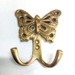 Brass Hook Butterfly DBL (L) 80mm #6198