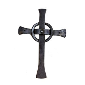 Hand Forged Iron Antique Design Vintage Look Wall Hanging Cross Decorative Religious Altar Spiritual Art  Home Living Room Decor Accessory for Christmas and Other Occasions Religious Accessories Church Decoration "JESUS CROSS" Christian Cross Christ Wall Cross Hand Carved Antique Design Natural Lacquer Finish 250mm #6223