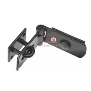 Heavy Duty Security Swivel Locking Bar Hasp & Staple Black 210x52mm #632