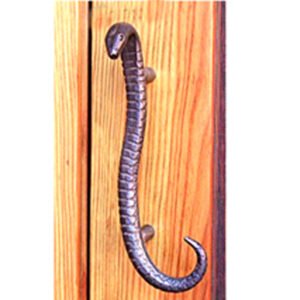 Cast Iron Cobra Door Pull Handle design Matt Black Finish Herrajes Castellanos Manillon  375mm #6424