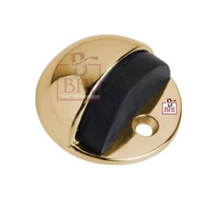 Brass Oval Pedestal Self-Adhesive Floor Door Stoppers Brass metal, Brass Door Stop,Floor Mounted Half Moon Door stop,Wall Protector Polished Door stop with Glues,Durable for Home Office Use, Polish Brass Finish  50mm #643