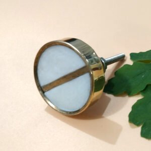 Cabinet Knob Brass Marble 33mm #6613 (Set of 6 Pcs)