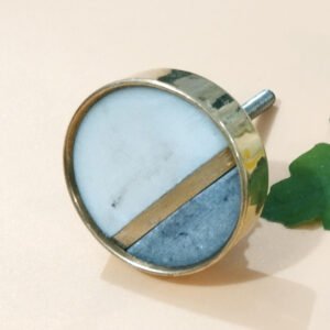 Cabinet Knob Brass Marble 38mm #6641 (Set of 6 Pcs)