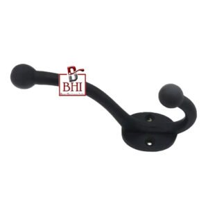 Cast Iron Hat & Coat Hook 125mm #676 Black Finish