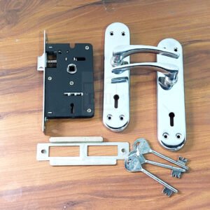 Iron Door Handle With KY Mortice Lock 165mm # 6814