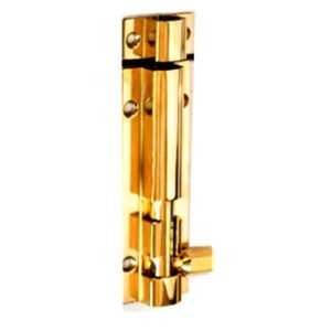 Door Lock Bolt Brass Sliding Latch Bolt with Screws - Lock for Bathroom, Bedroom, Toilet, Shed, Pet Doors Polish Brass Finish 100mm #6816