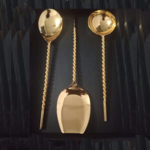 3 PC Set Of  Brass Serving Spoons #6821