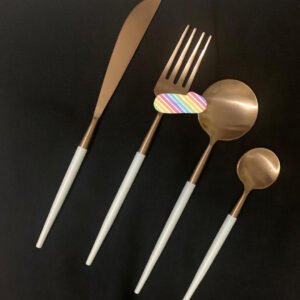 Brass 3 Pc Cutlery Set Of Brass Spoon Fork Knife #6827