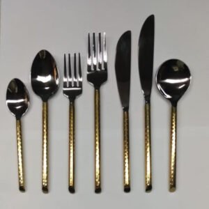 Steel 7 Pc Cutlery Set Of Spoon Fork Knives #6829