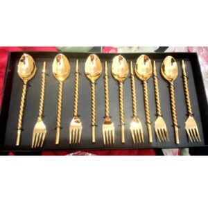 Brass12 Pc Cutlery Set Of Bass Spoons  Fork Box Packed #6833