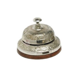 Brass Vintage Desk Bell RASS Table Décor Ornate Calling Bells Silver Finish  #6857