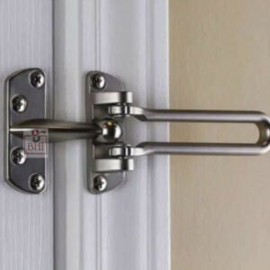 Door Lock for Front Door, Swing Bar Door Lock Satin Nickle Finish Alloy Anti-Theft Door Guard Latch for Front and Inside Door Reinforcement Door Stopper for Hotel Home Safety 135mm #7022