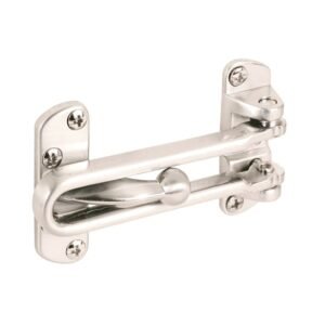 Door Lock for Front Door, Swing Bar Door Lock Chrome,Polish Brass & Black Powder Coated  Finish Alloy Anti-Theft Door Guard Latch for Front and Inside Door Reinforcement Door Stopper for Hotel Home Safety ‎135mm #7022