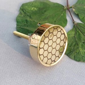 Cabinet Knob Wood Brass 40mm #7169  (Set of 6 Pcs)