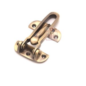 Door Lock for Front Door, Swing Bar Door Lock Brass Antique Finish Alloy Anti-Theft Door Guard Latch for Front and Inside Door Reinforcement Door Stopper for Hotel Home Safety 97mm #7282
