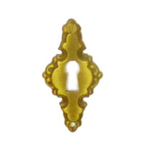 Brass Victorian Standard Profile Keyhole Open Lock Cover Plate Escutcheon Brass Door Escutcheon Euro Cylinder Keyhole Polish Brass Finish 55mm #736