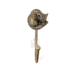 Cast Iron Animal Coat Hook"Sleepin Fox" Style 130mm #7460 Antique Finish