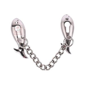 Door Chain Lock, Brass Door Guard Anti-Theft Press Lock, Chain Door Guard Lock Latch Sliding Lock for Hotel Home Living Motel Apartment Bedroom, Chrome Finish 120mm #7515