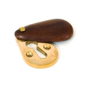 Brass Beehive Ebonized Rosewood Escutcheon wooden Covered Keyhole Cover Escutcheon Including Fixing Screw Escutcheon Keyhole Cover Brass, plain yet stylish escutcheon plate with a simple, Oval Wooden cover #7517