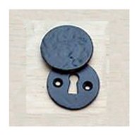 Cast Iron Victorian Standard Profile Keyhole Closed Covered Lock Swing Cover Plate Escutcheon Black Powder Coated #7523