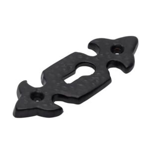 Cast Iron Euro Escutcheons Black Powder coated Escutcheon Cylinder Keyhole Euro Door Lock Cover for Security and Protection from Key Damage, Durable Escutcheon Plate with Concealed Screws #7525
