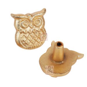 Cast Iron Cabinet 'OWL' Knob #7540 Polish Brass (Set of 6 Pcs)