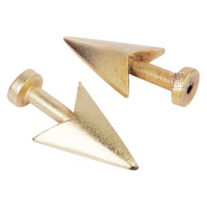 Cast Iron Arrow Cabinet Knob #7545 Polish Brass (Set of 6 Pcs)