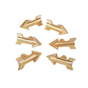 Cast Iron Arrow Cabinet Knob #7547 Polish Brass (Set of 6 Pcs)