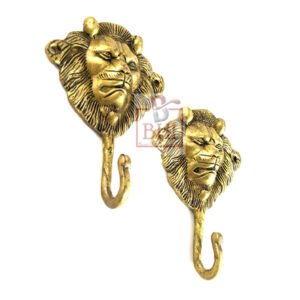 Brass Lion Face Coat Hook #7552
