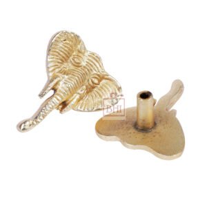 Brass Elephant Face Cabinet Knob #7553 Polish Brass (Set of 6 Pcs)