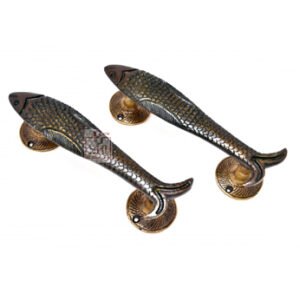 Brass Door Pull Handle Fish #7559 Brass Antique