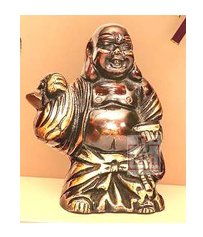Brass Laughing Buddha Statue 125mm #7599