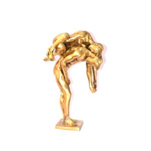 Brass Modern Art Sculpture -A Man With Lady Figure 450mm #7610