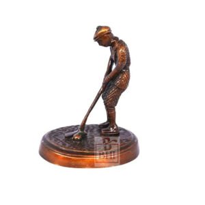Brass Golfer Statue Home Décor 100mm #7613