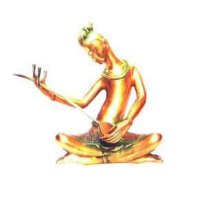 Brass Metal Made Musician Sculpture For Table Décor In Antique Finish 150mm #7617