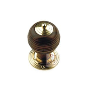 BEEHIVE REEDED DOOR KNOB ON FLAT REEDED ROSE #7628
