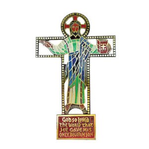 Brass Antique Design Vintage Look Brass Wall Hanging Cross Decorative Religious Altar Spiritual Art  Home Living Room Decor Accessory for Christmas and Other Occasions Brass Religious Accessories Church Decoration "JESUS CROSS" Christian Cross Christ Wall Cross Hand Carved Antique Design Hanging Plaque Hand Paint Finish 275mm #2661