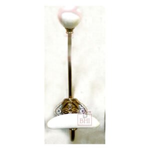 Hat Coat Hook Cast Iron With Ceramic Button 210mm #769