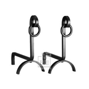 Hand Forged Iron Fire Andirons (Firedogs) 400mm #7704