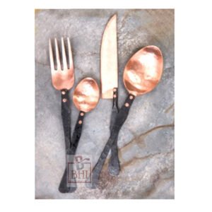 Hand Forged Copper Viking Cutlery Set #7727