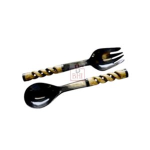 Horn Cutlery Set of 2 Pcs Natural Color #7732