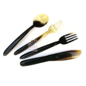 Horn Cutlery Set of 4 Pcs Natural Color #7735