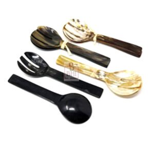 Horn Cutlery Set of 4 Pcs Natural Color #7738