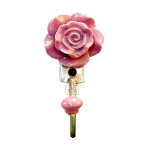 Ceramic Coat Hook Rose Flower Design 120mm #779