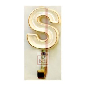 Ceramic Gold Line Large Coat Hook Letter Sign "S" 140mm #780