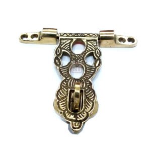 Brass Trunk Box Lockable Hasp Staple Arabic design 90mm #7818