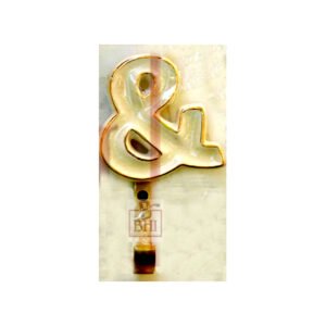 Ceramic Gold Line Large Coat Hook with "&" Sign 140mm #782