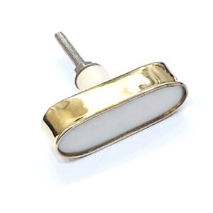 Cabinet Knob Marble & Brass 53mm #7918 (Set of 6 Pcs)