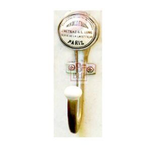 Iron Coat Hook with Number Ceramic Button Tile with Letter "Paris" 110mm #797